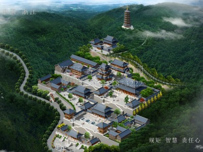 宁海龙王寺古建规划设计布局图